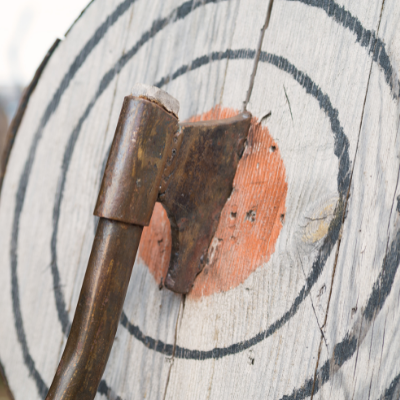 Axe Throwing axe throwing at target - axe and knife throwing coming to combat zone paintball